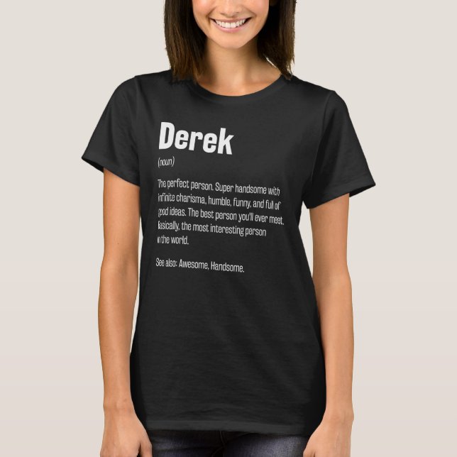 Camiseta Derek Definition Funny First Name Humor Nickname 1 (Anverso)
