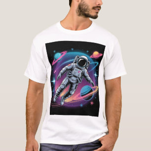 Camiseta Deriva cósmica - Astronauta en la galaxia neón
