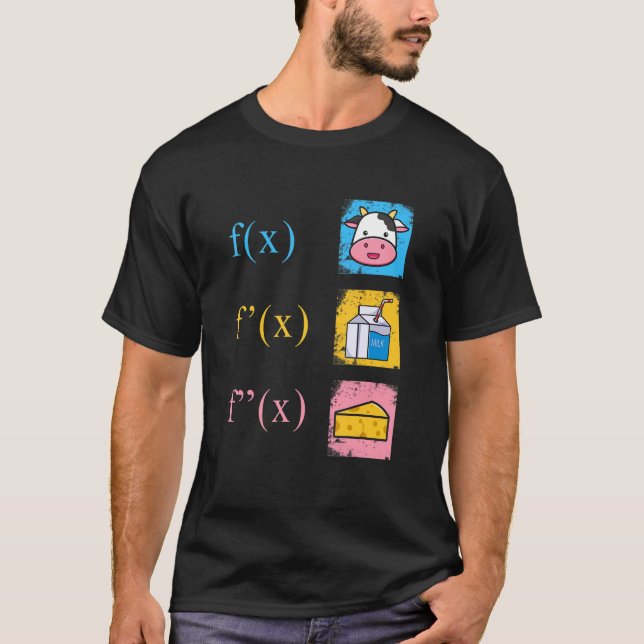 Camiseta Derivación matemática de queso de leche de vaca An (Anverso)