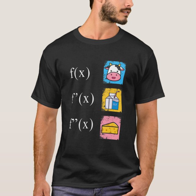 Camiseta Derivación matemática de queso de leche de vaca An (Anverso)