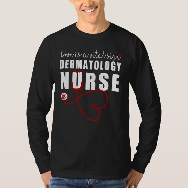 Camiseta Dermatology Nurse Valentine's Day Hearts Love is V (Anverso)