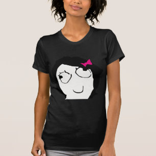 Camiseta Derpina - pelo negro, cinta rosada