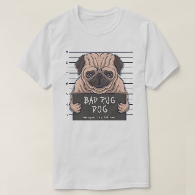 Camiseta Derpy Bad Pug (Diseño del anverso)