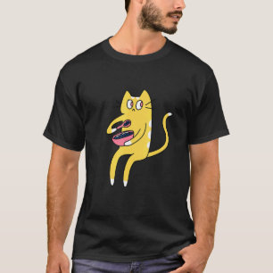 Camiseta Derpy Cereales de Comida de Gatos Amarillos y Blan