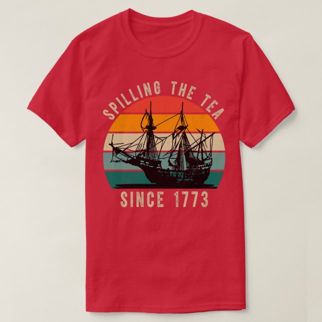 Camiseta Derramamiento del té desde 1773 1 (Diseño del anverso)