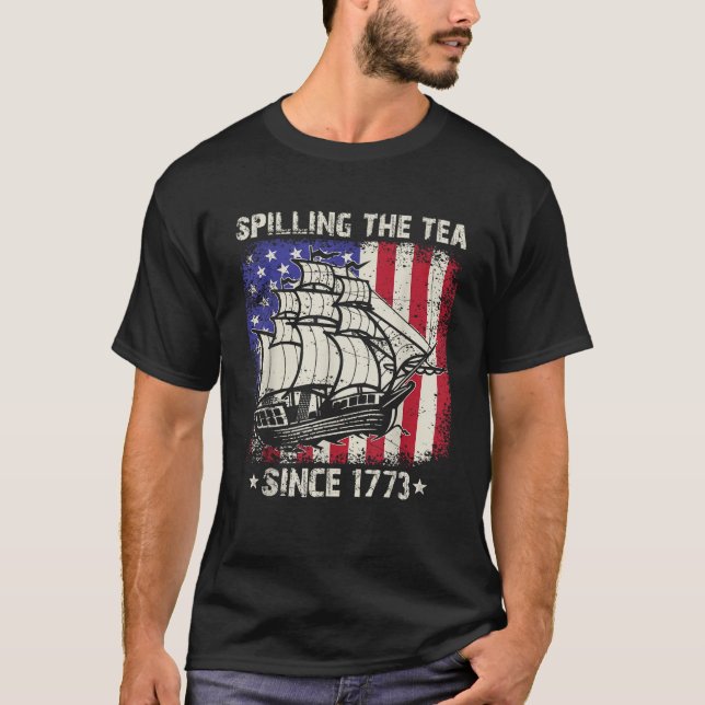 Camiseta Derramamiento del té desde 1773 4º Profesor De His (Anverso)