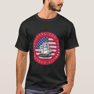 Camiseta Derramamiento Del Té Desde La Vintage Del 4 De Jul