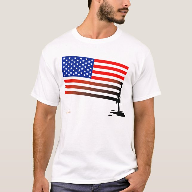 Camiseta Derrame de petróleo de la bandera americana (Anverso)