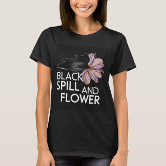 Camiseta Derrame negro y flor