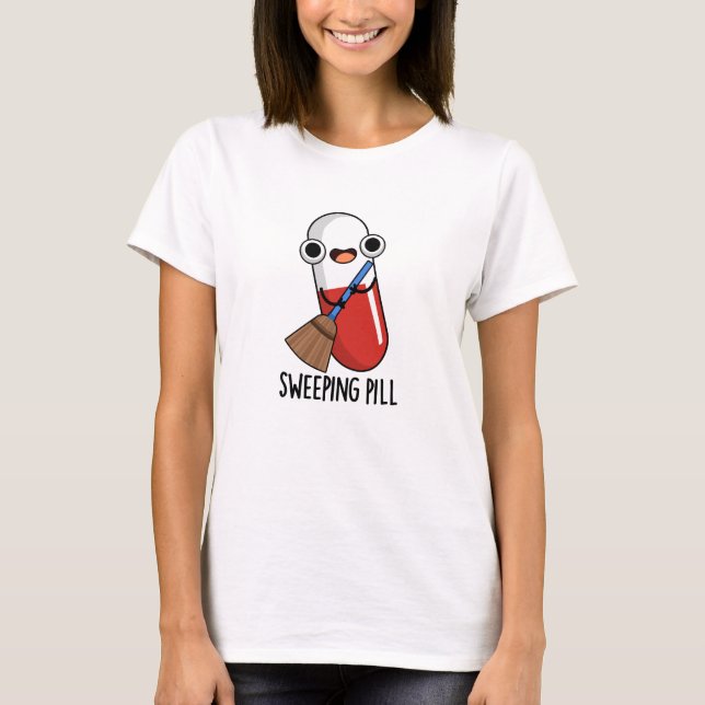 Camiseta Derrame pastilla Graciosa Medicina Pun Oscuro BG (Anverso)