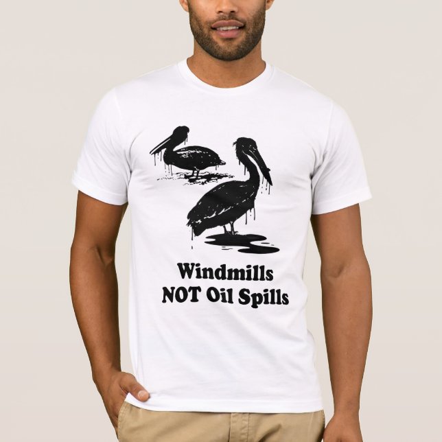 CAMISETA DERRAMES DE PETRÓLEO DE LOS MOLINOES DE VIENTO NO (Anverso)