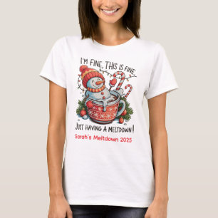 Camiseta Derribo personalizado de Navidades de Snowman
