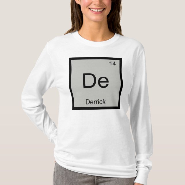 Camiseta Derrick Name Chemistry Element Periódico Table (Anverso)