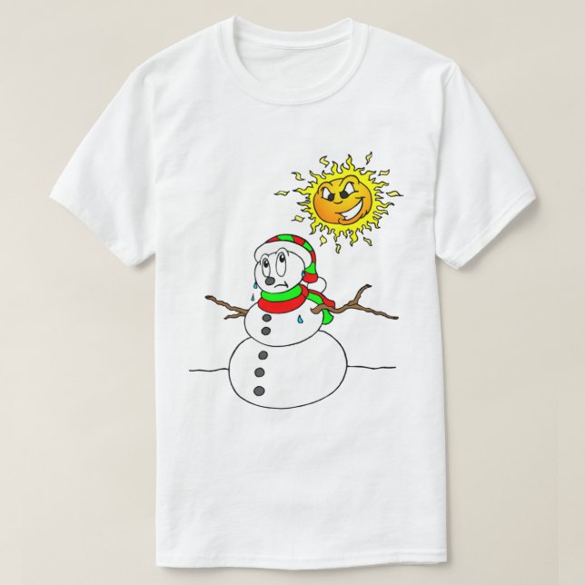 Camiseta Derritiendo a Snowman diciéndole adiós al invierno (Diseño del anverso)
