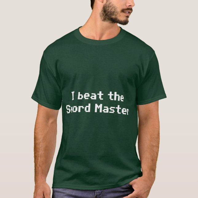 Camiseta Derroté al maestro de espadas divertidamente (Anverso)
