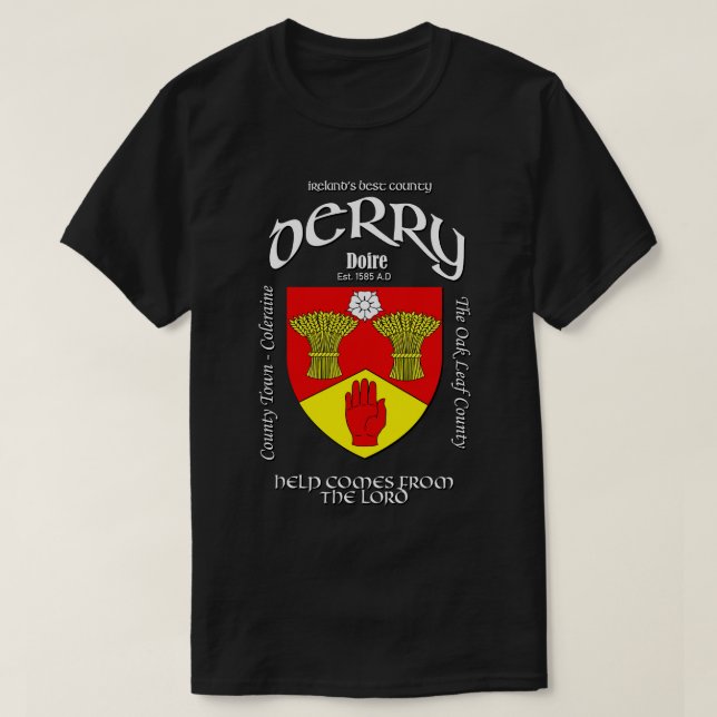 Camiseta Derry Ireland Escudo Escudo de armas de Irlanda (Diseño del anverso)