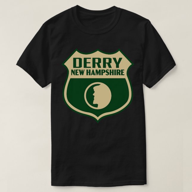 Camiseta Derry New Hampshire Retro Shield Tan (Diseño del anverso)