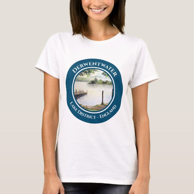 Camiseta Derwent Water Keswick England Pintado de acuarela (Anverso)