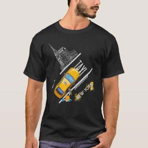 Camiseta Des gráficos del Ilustracion de taxi de la ciudad 