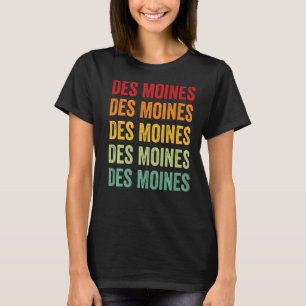 Camiseta Des Moines County Iowa Rainbow Text