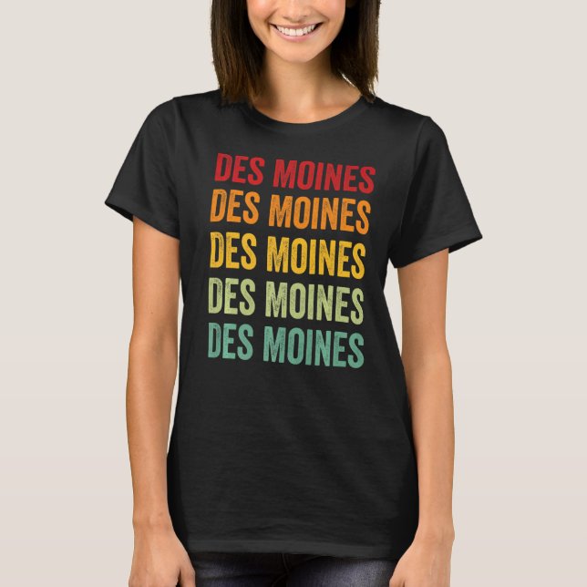 Camiseta Des Moines County Iowa Rainbow Text (Anverso)