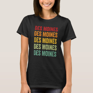Camiseta Des Moines County Iowa Rainbow Text