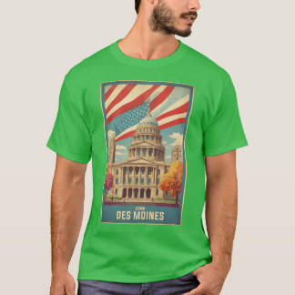 Camiseta Des Moines Iowa Estados Unidos Viaje Viaje Viaje d