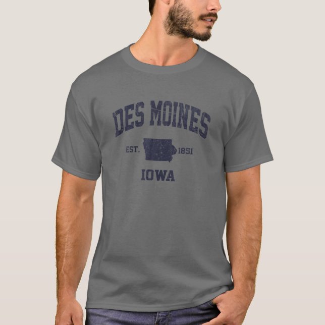 Camiseta Des Moines Iowa IA Estados Unidos de América Styl  (Anverso)