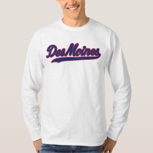 Camiseta Des Moines Iowa Script Design   Ciudad Retro