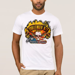 Camiseta Desafiador R/T - bandera de Dodge del cráneo de l