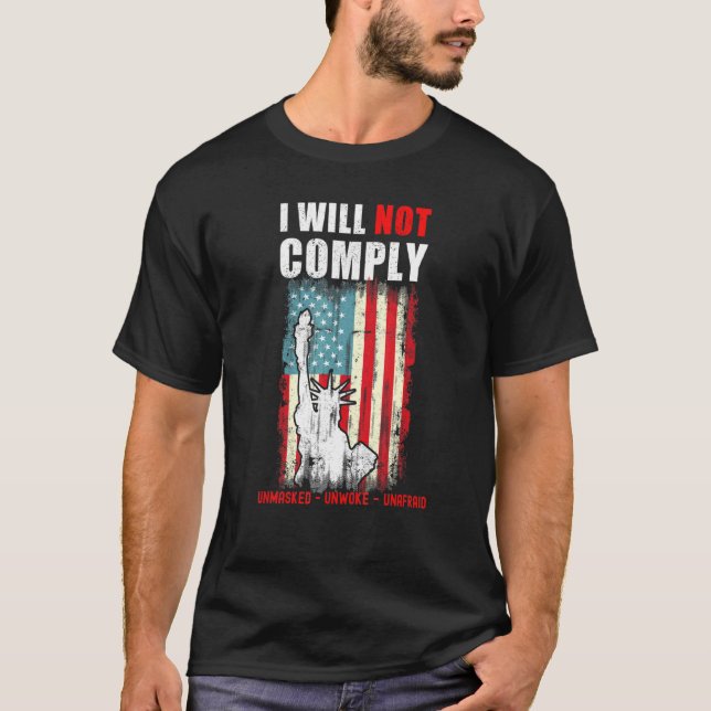 Camiseta Desafiante patriota conservador de la libertad méd (Anverso)
