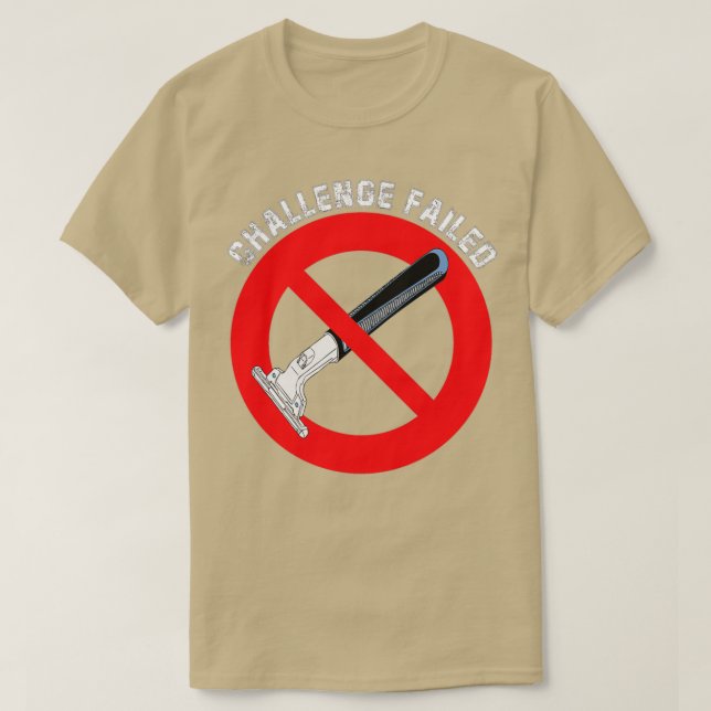 Camiseta Desafío barba fallida barba completa tres días bar (Diseño del anverso)