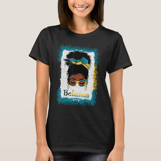 Camiseta Desagradable Bun Bahamian Bandera Mujeres Chicas (Anverso)