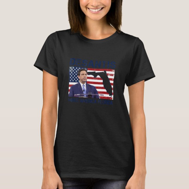 Camiseta Desantis 2024 Make America Florida Flag Election R (Anverso)