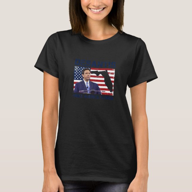Camiseta Desantis 2024 Make America Florida Flag Election R (Anverso)