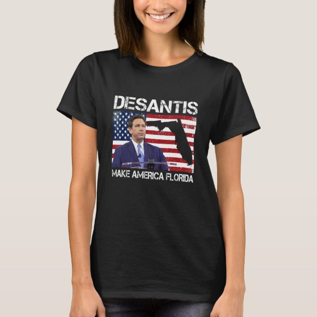 Camiseta Desantis 2024 Make America Florida Flag Election R (Anverso)