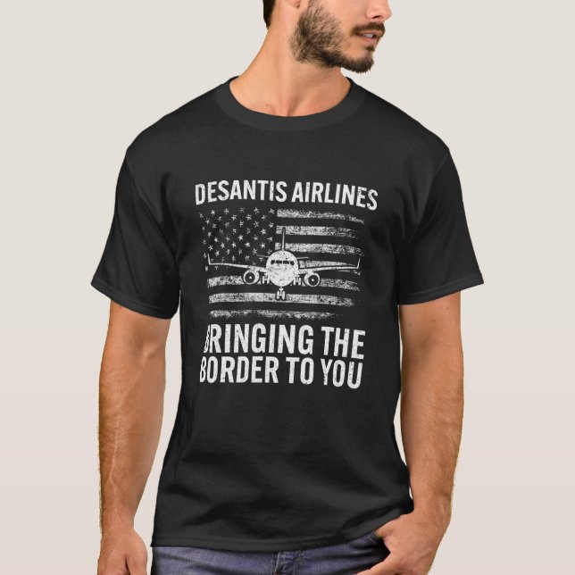 Camiseta Desantis Airlines Bringing The Border To You Retro (Anverso)