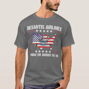 Camiseta Desantis Airlines le lleva la frontera a retro