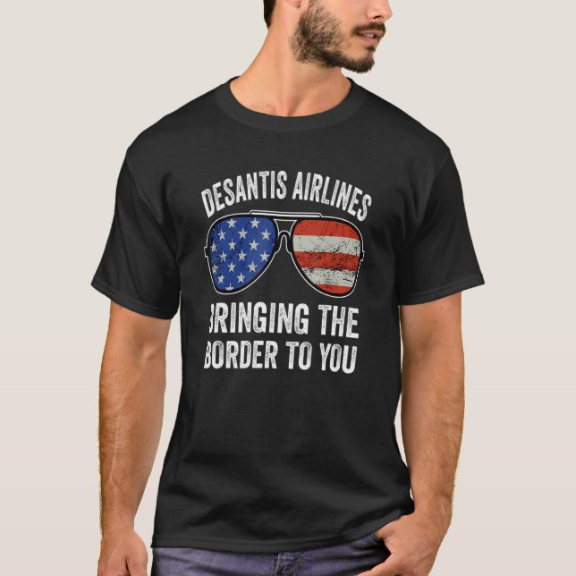 Camiseta Desantis Airlines llevando la frontera a usted_20 (Anverso)