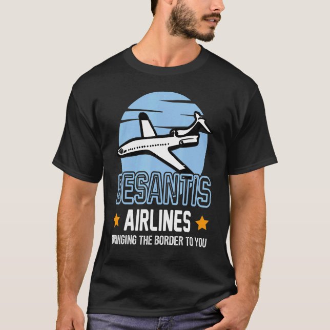 Camiseta DeSantis Airlines Shirt, Retro Bringing the Border (Anverso)