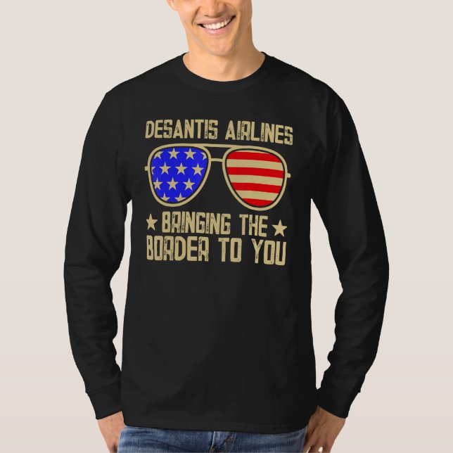 Camiseta Desantis Airlines Trayendo La Frontera A Usted Ret (Anverso)