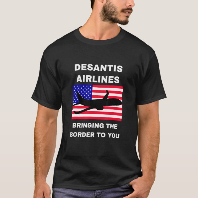 Camiseta DeSantis Airlines USA Flag Politician Meme (Anverso)