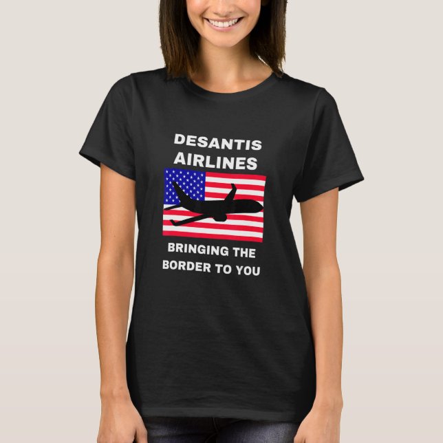 Camiseta DeSantis Airlines USA Flag Politician Meme (Anverso)