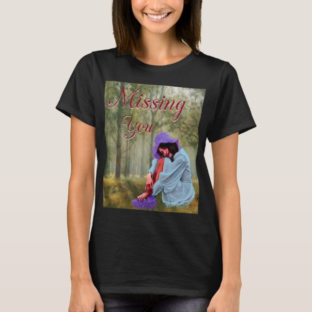 Camiseta Desaparecido Chica solitario en el bosque (Anverso)
