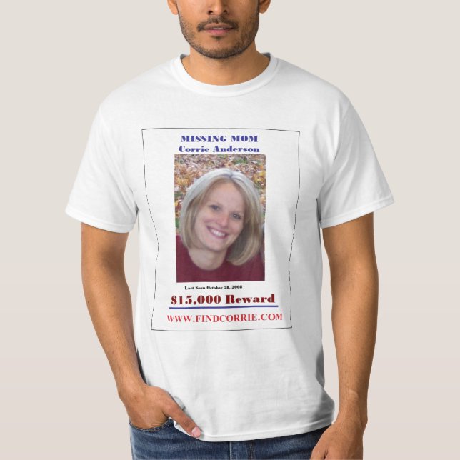 Camiseta Desaparecido Corrie Anderson (Anverso)