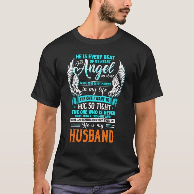 Camiseta Desaparecido Mi Esposo Vive En El Cielo, Memorial  (Anverso)
