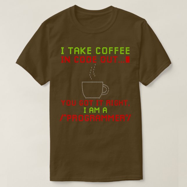 Camiseta Desarrollador de café ingeniero de software Nerd (Diseño del anverso)