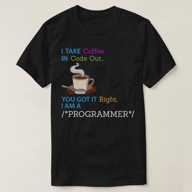 Camiseta Desarrollador de café ingeniero de software Nerd (Diseño del anverso)