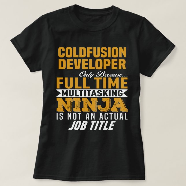 Camiseta Desarrollador de Coldfusion (Diseño del anverso)