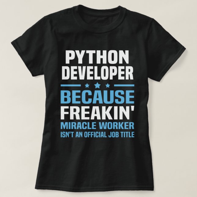 Camiseta Desarrollador de Python (Diseño del anverso)